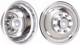 JSD1608 16 Inch Dually Universal Pound On Stainless Steel Hubcaps/Wheel Covers Set